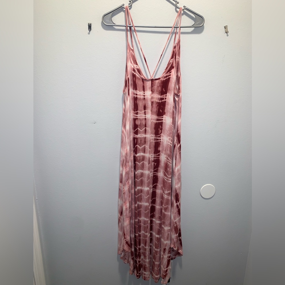 Red tie dye maxi dress